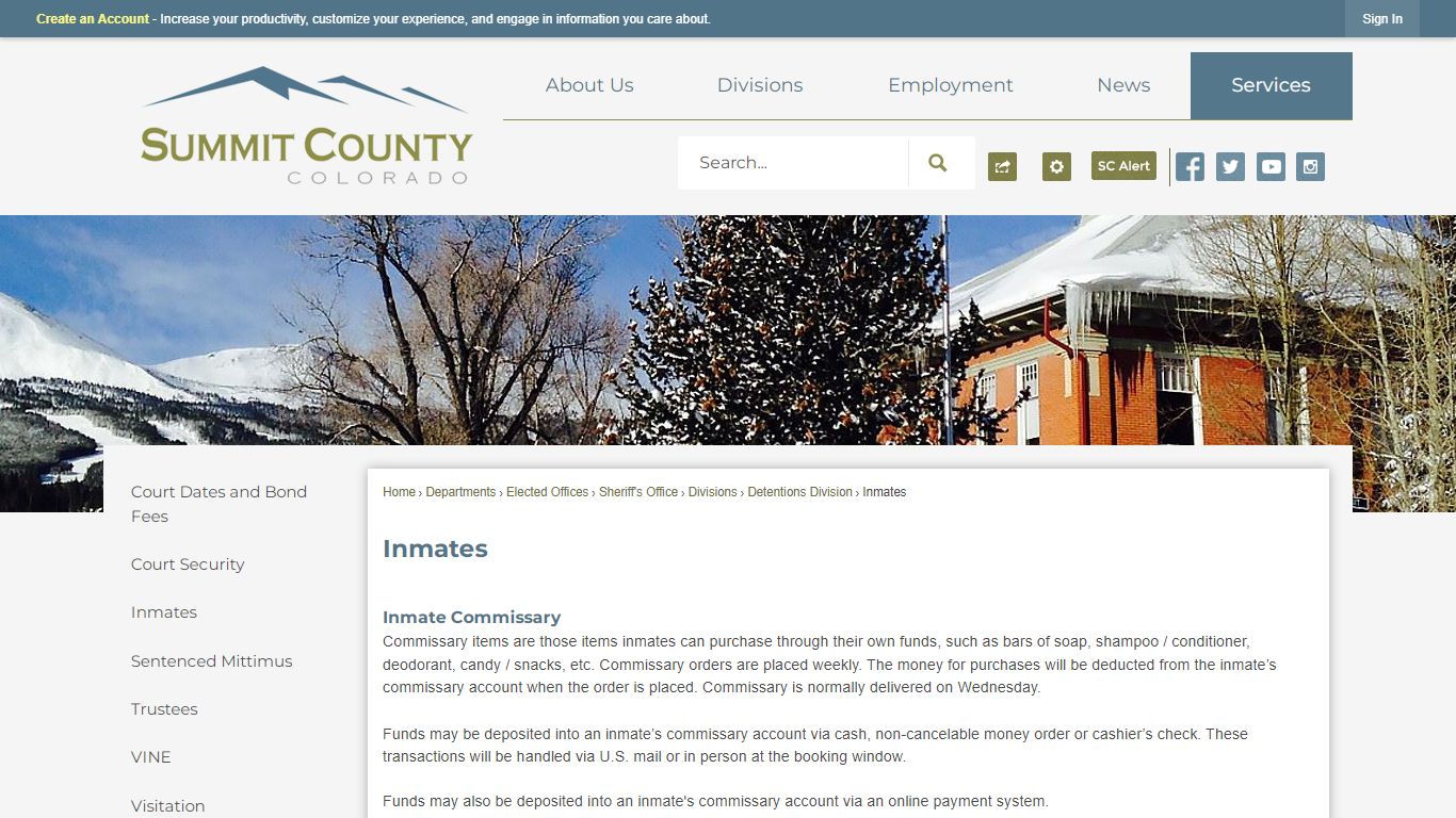 Inmates | Summit County, CO - Official Website